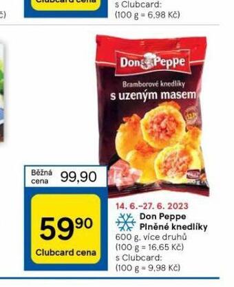 Tesco Don peppe plněné knedlíky nabídka