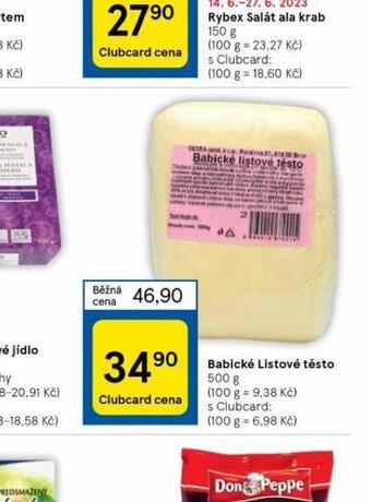 Tesco Babické listové těsto nabídka