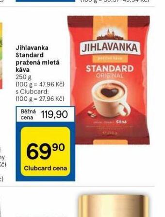 Tesco Jihlavanka standard mletá káva nabídka