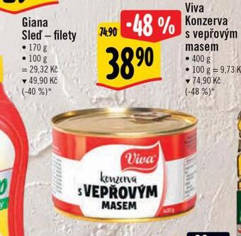 Albert Viva konzerva s vepřovým masem nabídka