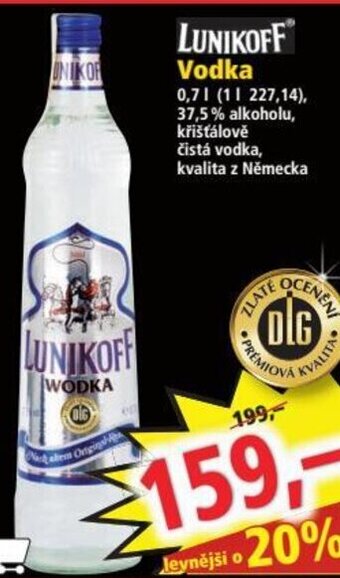 Norma LUNIKOFF Vodka nabídka