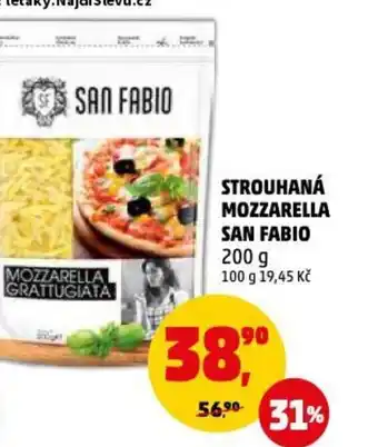 Penny Market STROUHANÁ MOZZARELLA SAN FABIO 200 g 100 g 19,45 Kč nabídka