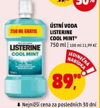 Penny Market ÚSTNÍ VODA LISTERINE COOL MINT* nabídka