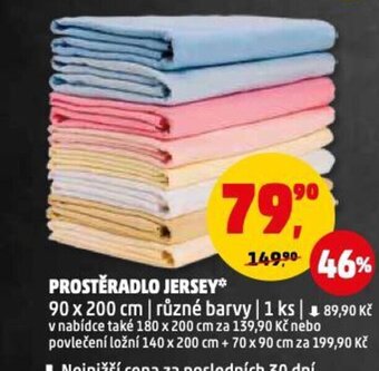 Penny Market PROSTĚRADLO JERSEY* 90 x 200 cm | nabídka