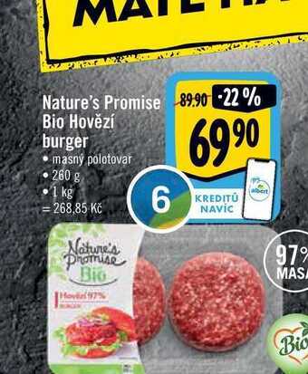 Albert Nature's promise  bio hovězí   burger 260 g nabídka