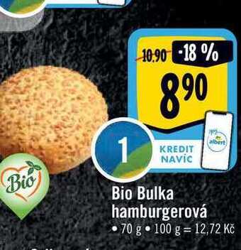 Albert Bio bulka hamburgerová 70 g nabídka