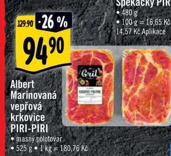 Albert Albert marinovaná vepřová krkovice piri-piri  525 g nabídka