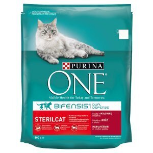 Tesco Purina one sterilcat bohaté na hovězí a pšenici 800g nabídka