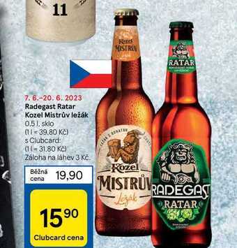Tesco Radegast ratar kozel mistrův ležák 0.5 l nabídka