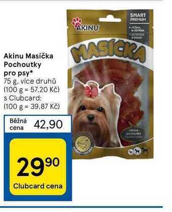 Tesco Akinu masíčka pochoutky pro psy* 75 g nabídka
