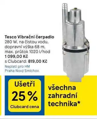 Tesco Tesco vibrační čerpadlo 280 w nabídka