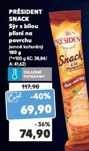 Kaufland PRÉSIDENT SNACK Sýr s bílou plisni na povrchu nabídka