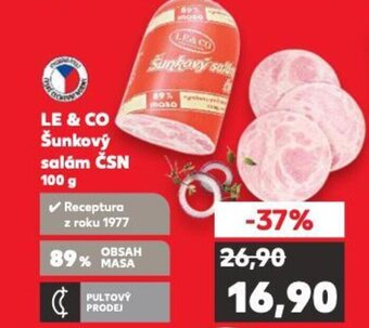 Kaufland LE & CO Šunkový salám ČSN 100 g nabídka