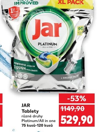 Kaufland JAR Tablety různé druhy Platinum/All in one 75 kusů-120 kusů nabídka