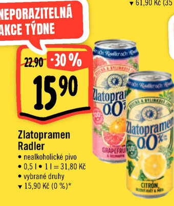 Albert Zlatopramen Radler nabídka
