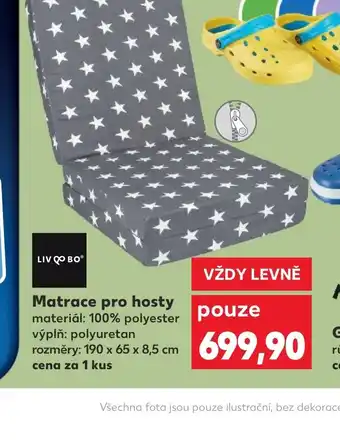 Matrace pro hosty materiál: 100% polyester výplň: polyuretan rozměry: 190 x 65 x 8,5 cm cena za 1 kus