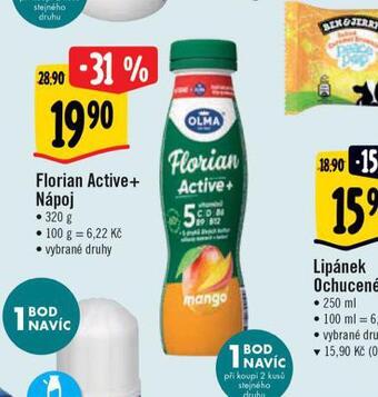 Albert Florian active+ nápoj nabídka