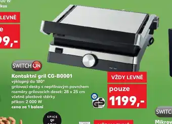 Kontaktní gril CG-B0001 výklopný do 180°