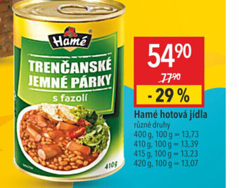 Globus Hamé hotová jídla nabídka