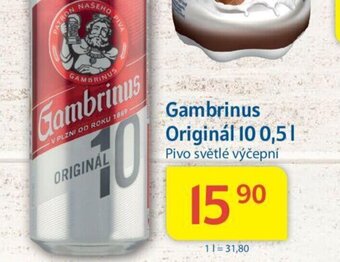 Kubík potraviny Gambrinus Originál 10 0,5L nabídka