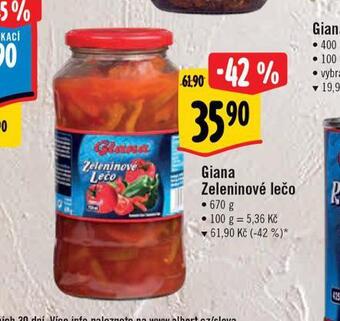 Albert Giana zeleninové lečo nabídka