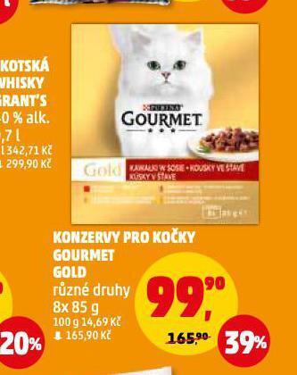 Penny Market Gourmet gold konzerva pro kočky nabídka