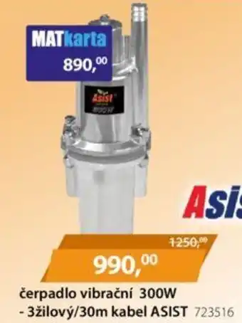 čerpadlo vibrační 300W - 3žilový/30m kabel ASIST 723516