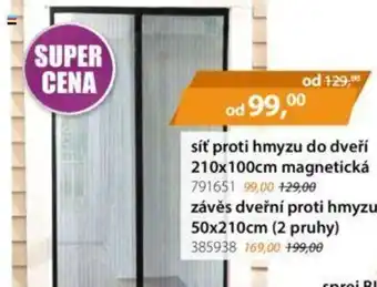 síť proti hmyzu do dveří 210x100cm magnetická 791651
