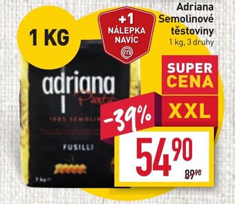 Billa Adriana Semolinové těstoviny nabídka