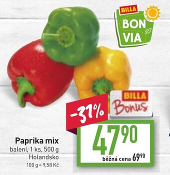 Billa Paprika mix nabídka