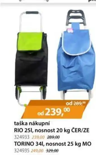 taška nákupní RIO 251, nosnost 20 kg ČER/ZE
