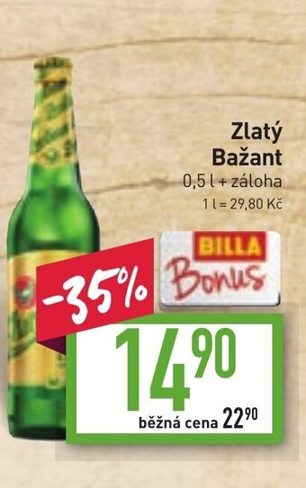 Billa Zlatý Bažant nabídka