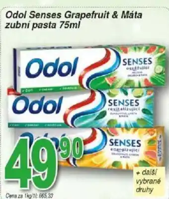 Hruška Odol Senses Grapefruit & Máta zubní pasta 75ml nabídka