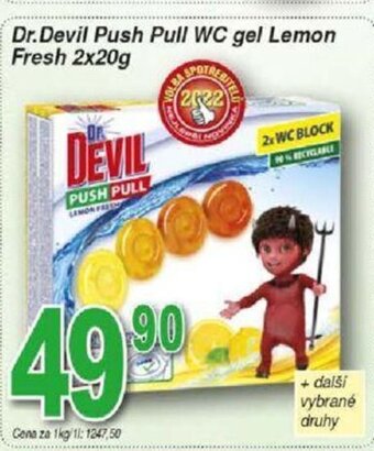Hruška Dr.Devil Push Pull WC gel Lemon Fresh 2x20g nabídka