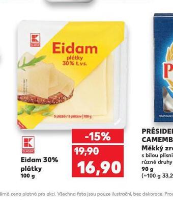 Kaufland Eidam 30% plátky nabídka