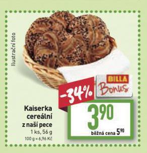 Billa Kaiserka cereální nabídka