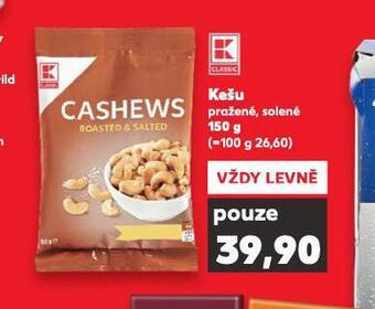 Kaufland Kešu pražené, solené nabídka