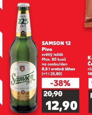 Kaufland Pivo samson 12 nabídka