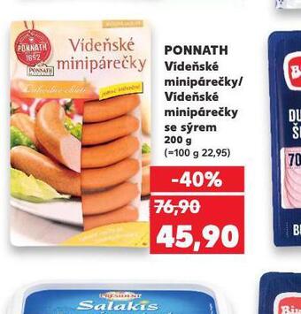 Kaufland Vídeňské minipárečky se sýrem nabídka