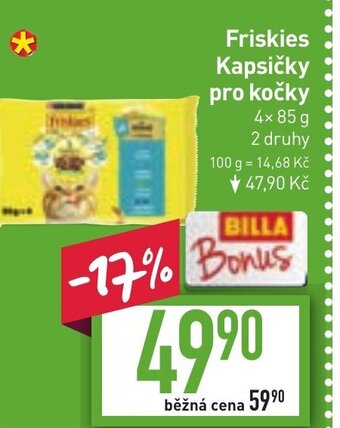 Billa Friskies Kapsičky pro kočky nabídka