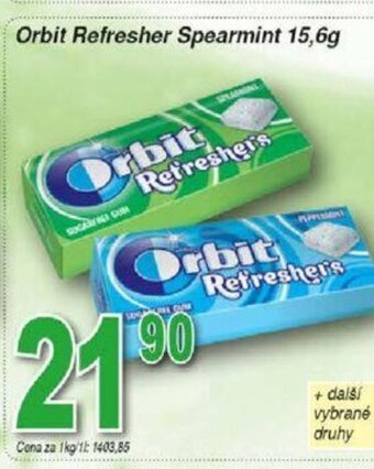 Hruška Orbit Refresher Spearmint 15,6g nabídka
