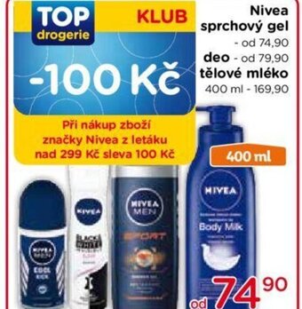 TOP drogerie Nivea sprchový gel nabídka