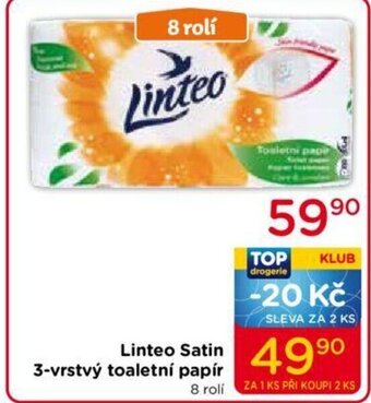 TOP drogerie Linteo Satin 3-vrstvý toaletní papír nabídka