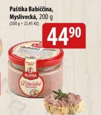 Bala Paštika Babiččina, Myslivecká nabídka