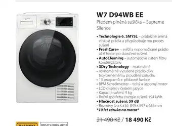 Whirlpool W7 D94WB EE Předem plněná sušička - Supreme Silence nabídka