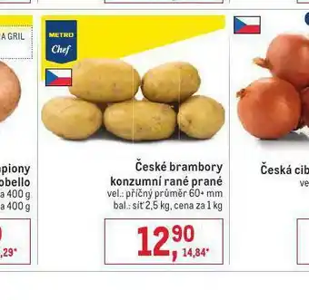 Makro České brambory kozumní rané prané nabídka