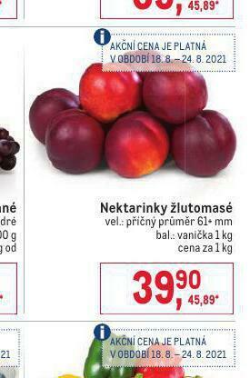 Makro Nektarinky žlutomasé nabídka