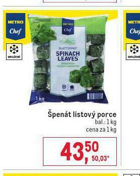 Makro Špenát listový porce nabídka