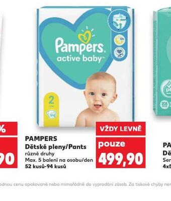 Kaufland Pampers dětské plenky nabídka