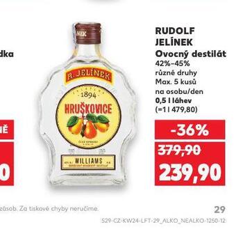 Kaufland Rudolf jelínek ovocný destilát nabídka